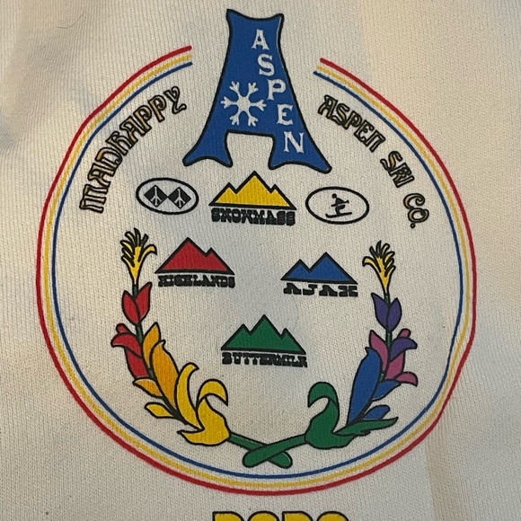 Madhappy Extra Large XL Beige French Terry Embroidered Logo Printed yellow blue - Picture 9 of 13